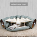 Cat tunnel toy foldable cat passage pet bed